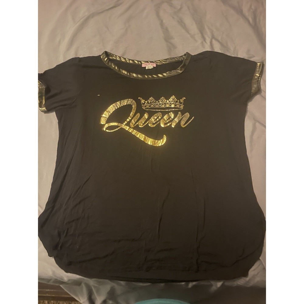Miss Popular Gold and Black Queen 3XL Top (Stretchy) A-9